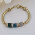 Handmade Gold Bangle Bracelet with Crystal Cubes - VP's Jewelry