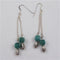 Long and dangling Russian amazonite earrings