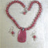 Rhodonite Pink Beaded Necklace and Earrings - VP's Jewelry
