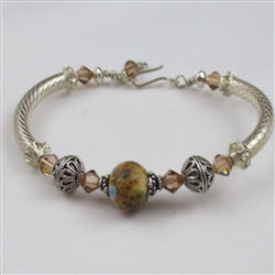 Sand Swirled Artisan Bead & Noodle Bangle Bracelet - VP's Jewelry  