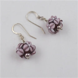 Amethyst Flower Lampwork & Silver Earrings - VP's Jewelry