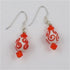 Crystal & Swirled Hibiscus Lampwork Silver Earrings - VP's Jewelry 