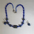 Midnight Blue Handmade Artisan Bead Necklace & Earrings - VP's Jewelry  