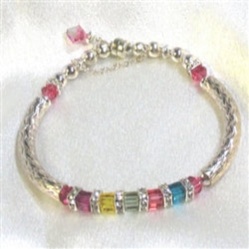 Jelly Bean Crystal Cube Bangle Bracelet - VP's Jewelry