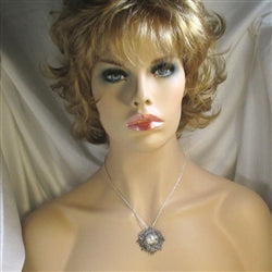 Pearl Sunburst & Sterling Silver  Pendant Necklace