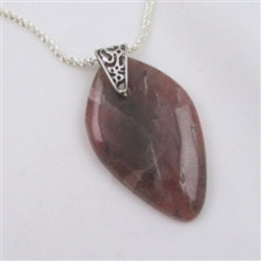 Raspberry Quartz Pendant On Sterling Silver Chaon - VP's Jewelry