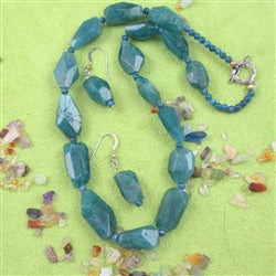 Handmade Apatite Gemstone Statement Necklace and Earrings - VP's Jewelry  