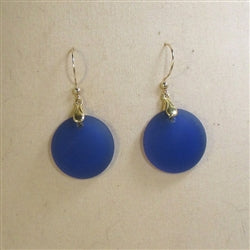 Blue Sea Glass Drop Earring