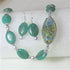 Amazonite Bead Necklace and Earrings with Handmade Artisan Bead Accent - VP's Jewelry  