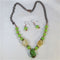 Unique Handmade Green Turquoise Necklace and Earrings Set - VP's Jewelry