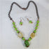 Unique Handmade Green Turquoise Necklace and Earrings Set - VP's Jewelry