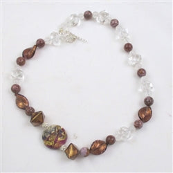 Handmade Artisan Bead Necklace Exotic Purple Murano Crystal - VP's Jewelry  