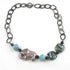 Gray African Elephant Kazuri Necklace with Gun Metal Accent - VP's Jewelry