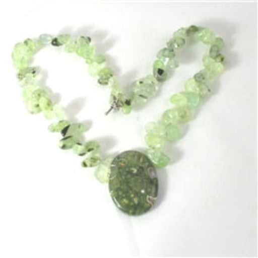Green Gemstone Bead Designer Necklace - VP's Jewelry