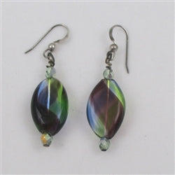 Handmade Artisan Bead Earrings Green & Blue - VP's Jewelry  