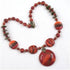 Red Bead Necklace Handmade Kazuri with Red Pendant - VP's Jewelry