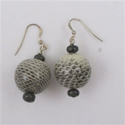 Unique Earrings Handcrafted Snake Skin Beads - VP's Jewelry