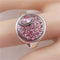 Delightful pink & silver fashion ring