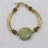 Green fair trade bead Kazuri bangle bracelet