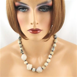 Buy rare dinosaur bone and handmade Raku bead necklace