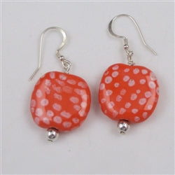 Whimsical Fair Trade Kazuri Earring in Orange - VP's Jewelry