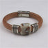 Natural Leather Bracelet with Handmade Ceramic Focus - VP's Jewelry 