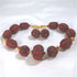 Exotic & Elegant Big Red Bead Dressy Necklace and Earrings - VP's Jewelry