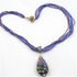 Purple Multi-strand Necklace with Handmade Artisan Pendant - VP's Jewelry
