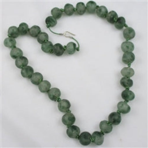 Handmade Long Green West African Trade Bead Necklace - VP's Jewelry