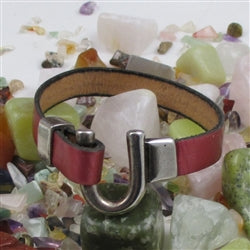 Metallic Rose Flat Leather Bracelet - VP's Jewelry