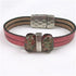 Dusty Rose Flat Leather Bracelet with Boro Glass Accents - VP's Jewelry