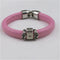 Pink Regaliz Leather Bracelet with Silver Accents - VP's Jewelry