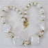 Pearl White and Gold Kazuri Necklace - Fair Trade Beads - VP's Jewelry
