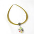 Ceramic Porcelain Oval Pendant on Multi Strand Necklace - VP's Jewelry
