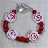 White and Red Kazuri Bracelet Handmade Fair Trade Beaed - VP's Jewelry