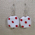 White and Red Kazuri Earrings Fair Trade Bead Drop Earrings - VP's Jewelry