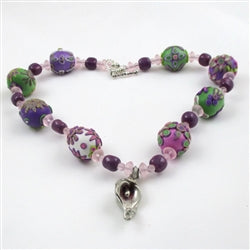 Pink Samunnat Unique Bead Necklace with Kazuri Accents - VP's Jewelry