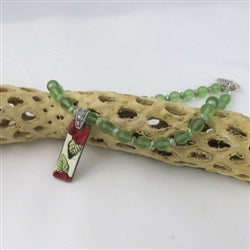 Green Sea Glass Necklace with Handmade Pendant - VP's Jewelry