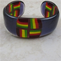 Purple Fused Glass Cuff Bangle Bracelet - VP's Jewelry
