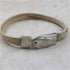 Beige Flat Leather Bracelet / Anklet with Buckle - VP's Jewelry