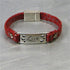 Red Flat Leather Love Bracelet - VP's Jewelry