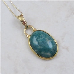 Amazonite Pendant Necklace Gold Chain - VP's Jewelry