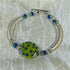 Fair Trade Kazuri Green Bead Bracelet with Silver Noodles. - VP's Jewelry