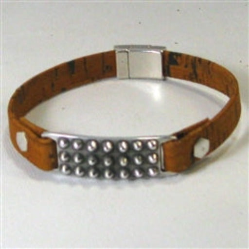 Unisex Vegan Cork ID Style Leather Bracelet - VP's Jewelry