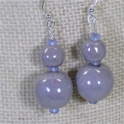 Fair Trade Kazuri Bead Lilac Drop Earrings - VP's Jewelry
