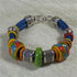 Blue Leather Bracelet With Kazuri Bead Accents - VP's Jewelry