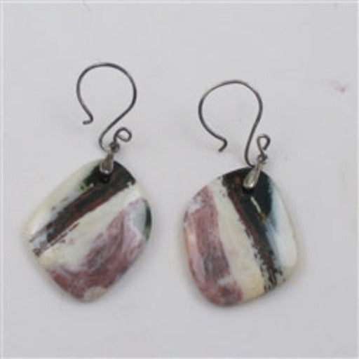 Ocean jasper designer cut drop earrings
