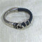 I Love You Navy Leather Cuff Bracelet - VP's Jewelry