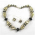 Cream & Black Kazuri Necklace & Earrings Chunky - VP's Jewelry
