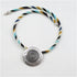 Big Silver Pendant on Multi-colored Leather Necklace - VP's Jewelry